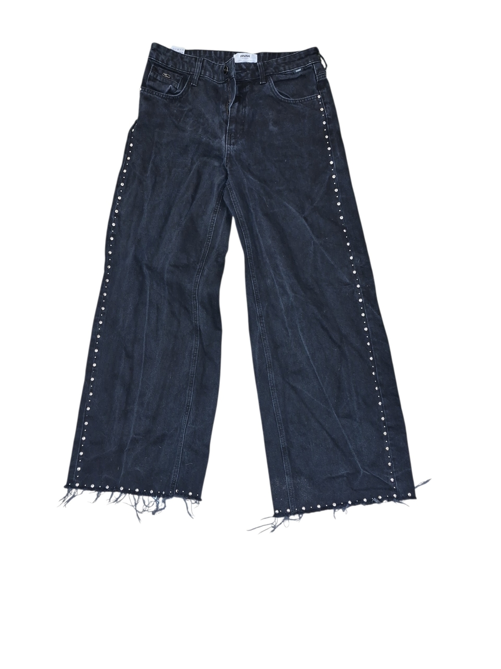 Mavi Black Stud-Trim Wide Leg Jeans 29/30